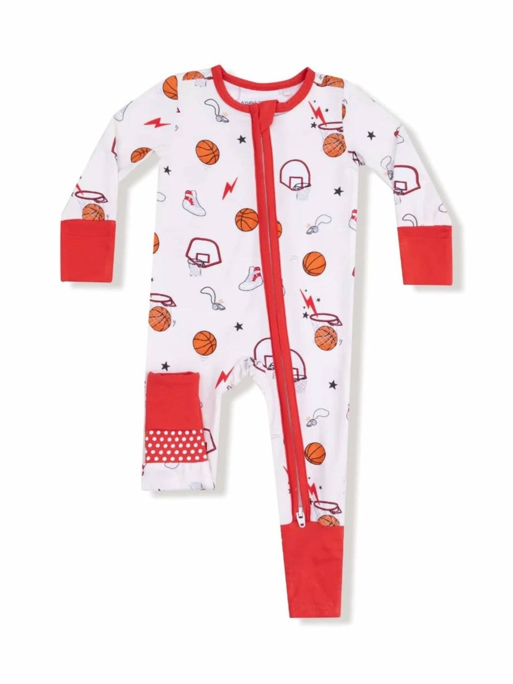Angel Dear Basketball 2 Way Zip Convertible Romper / 6-12 Mos